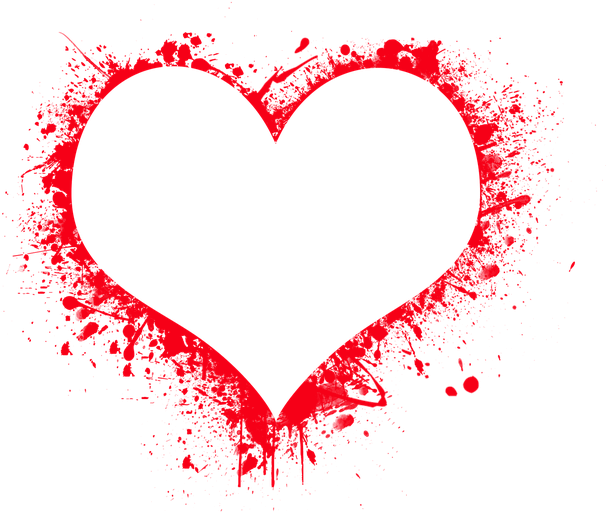 Abstract Red Heart Splatter PNG Image