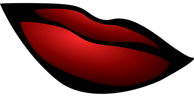 Abstract Red Lips Black Background PNG Image