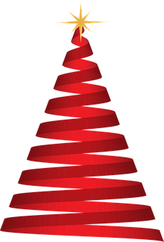 Abstract Red Ribbon Christmas Tree.jpg PNG Image