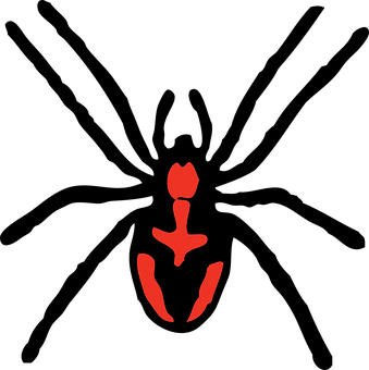 Abstract Red Spider Symbolon Black PNG Image