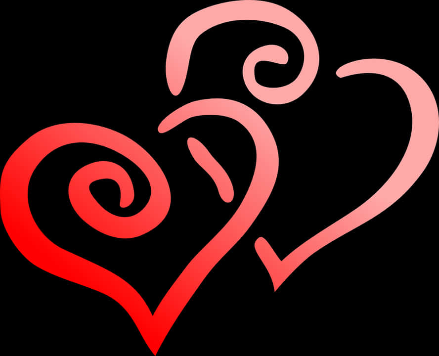 Abstract Redand Pink Heart Design PNG Image