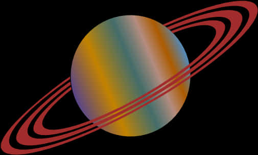 Abstract Ringed Planet Illustration PNG Image