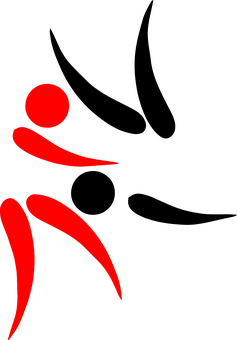 Abstract Runner Icon Redand Black PNG Image