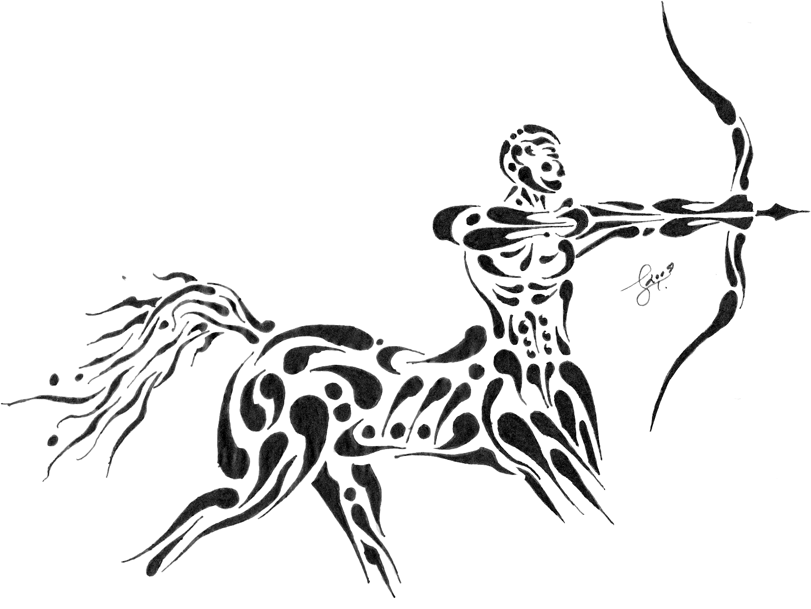 Abstract Sagittarius Archer Illustration PNG Image