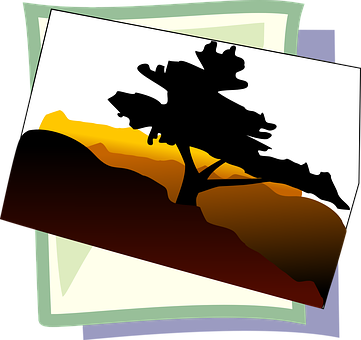 Abstract Silhouette Tree Art PNG Image