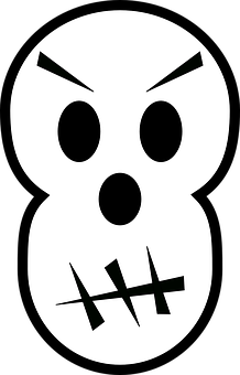 Abstract Skull Icon Blackand White PNG Image