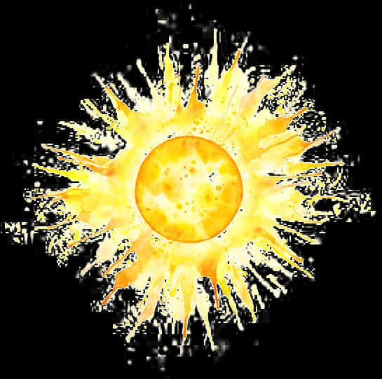 Abstract Solar Explosion Art PNG Image