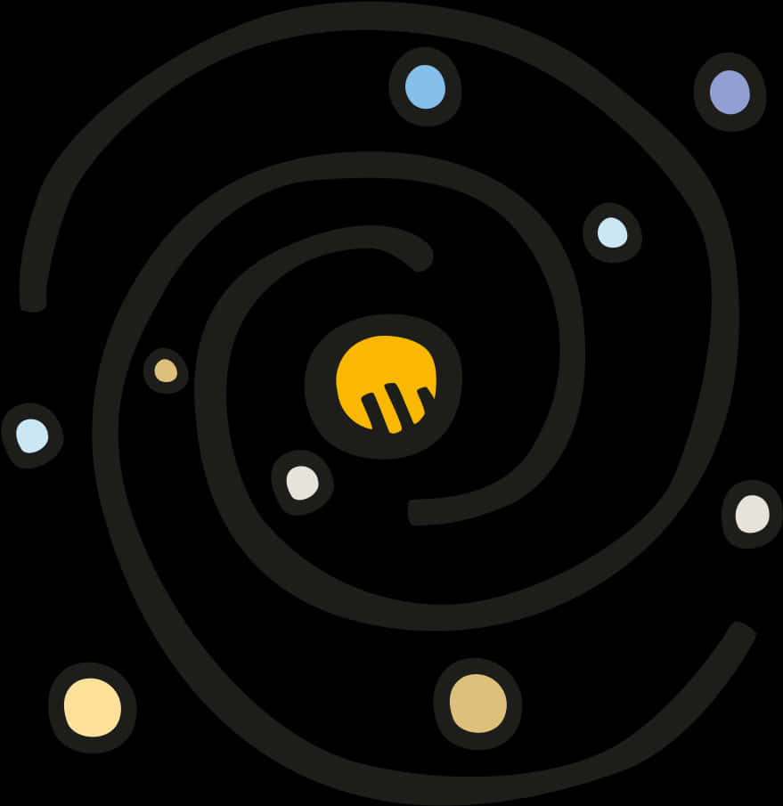 Abstract Solar System Graphic PNG Image