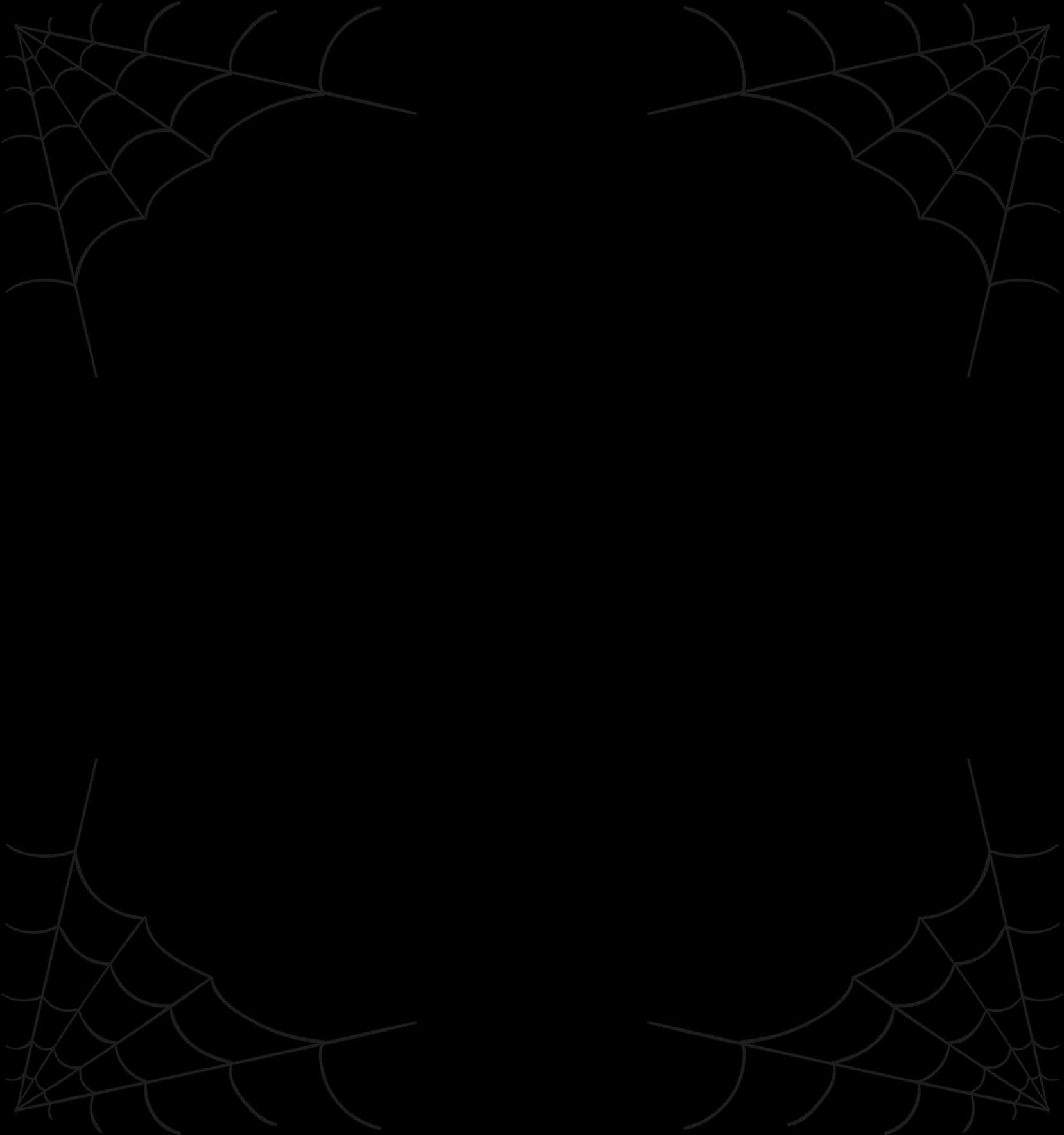 Abstract Spider Web Corners Design PNG Image