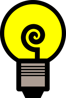 Abstract Spiral Lightbulb Graphic PNG Image