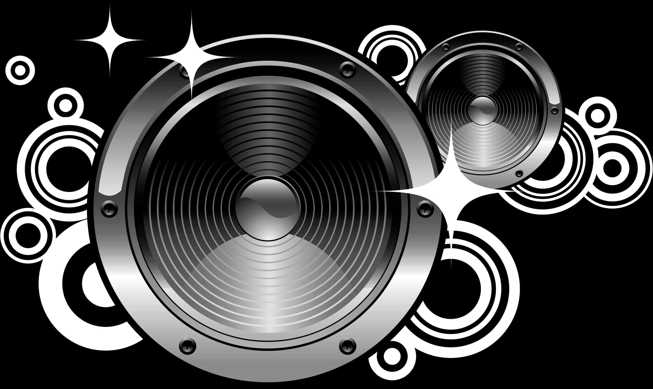 Abstract Stereo Speakers Vector PNG Image