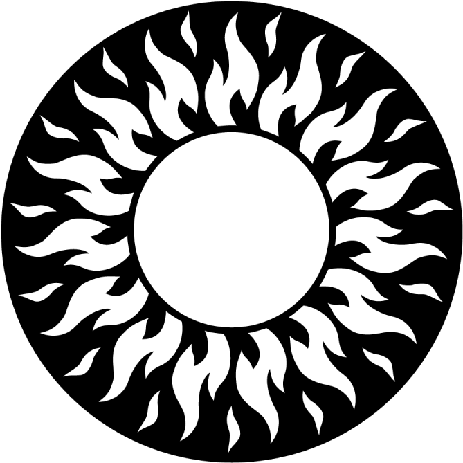 Abstract Sun Flame Design PNG Image