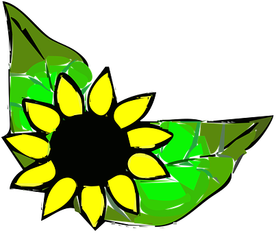 Abstract Sunflower Artwork PNG Image