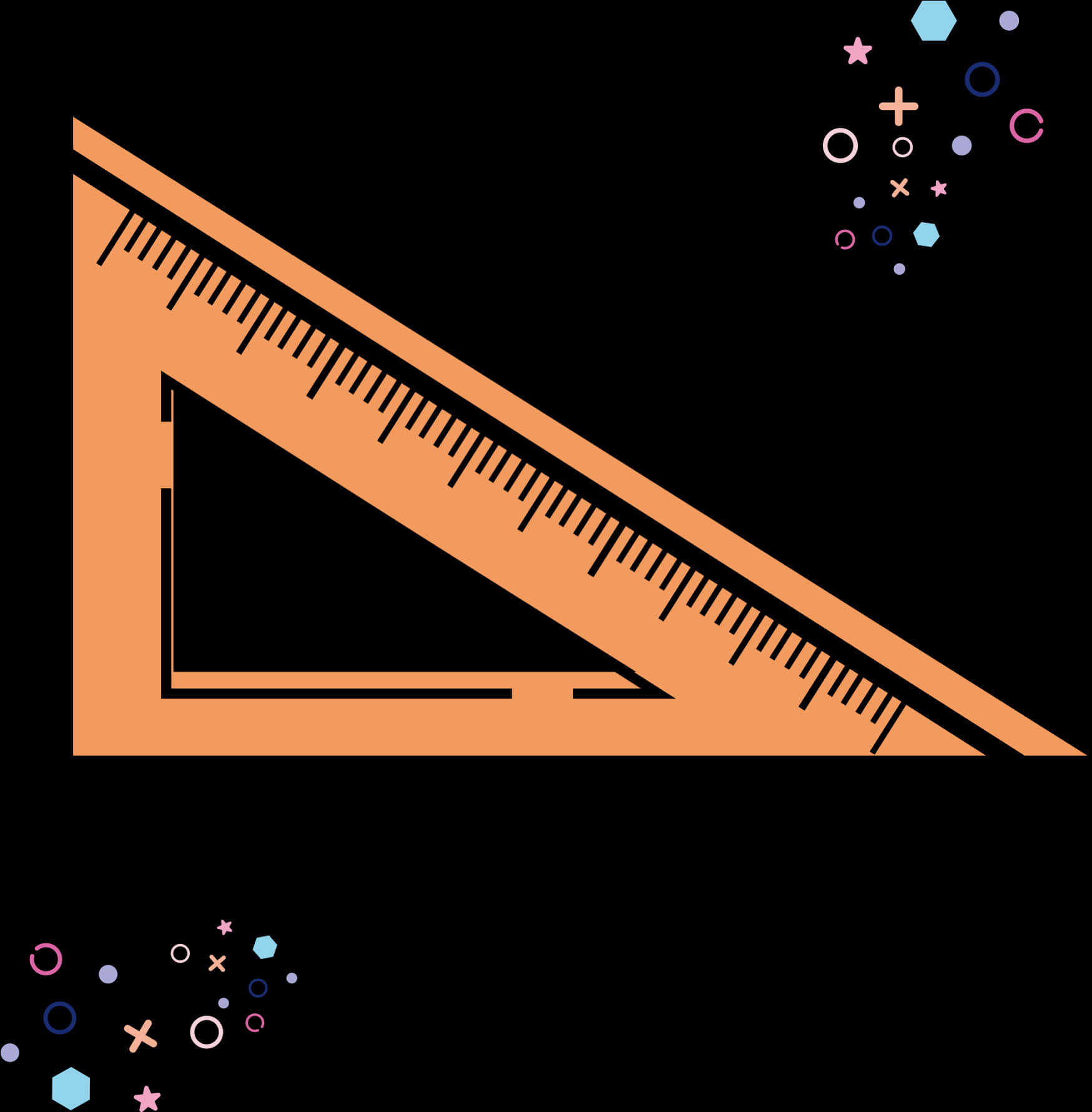 Abstract Triangle Ruler Design PNG Image