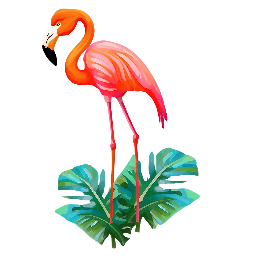 Abstract Tropical Flamingo Art Png 95 PNG Image