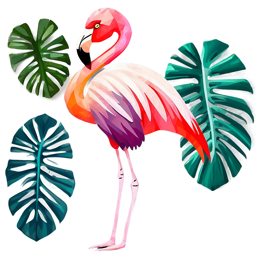 Abstract Tropical Flamingo Art Png Cxa14 PNG Image