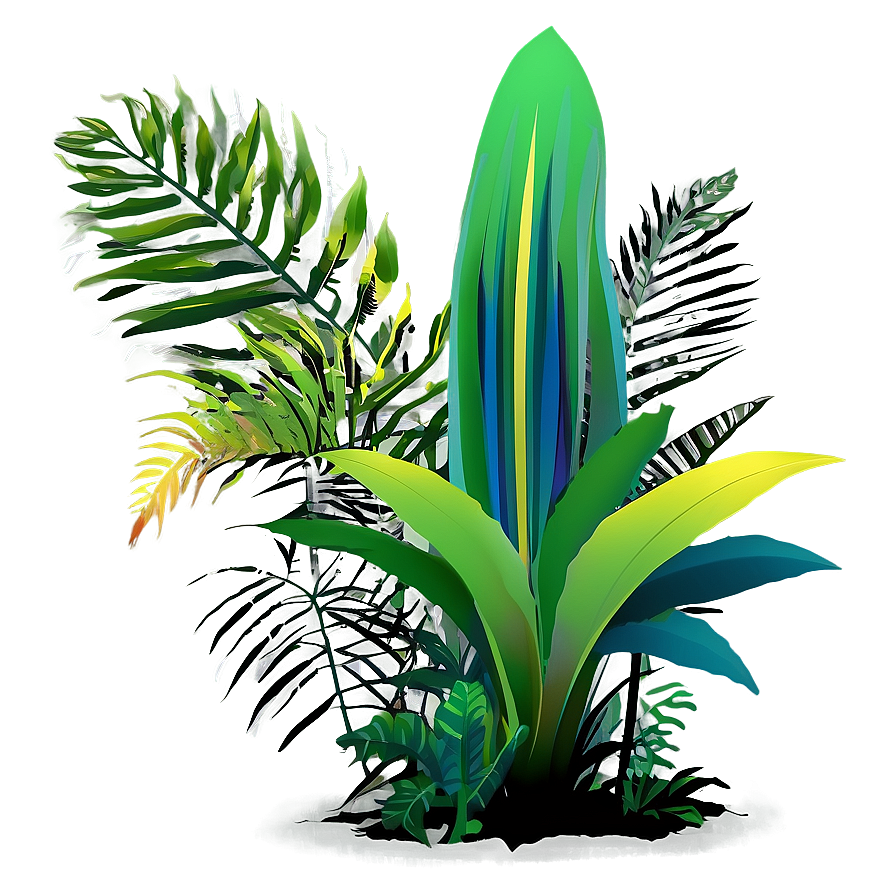 Abstract Tropical Plants Png Hwk91 PNG Image