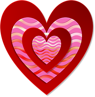 Abstract Valentine Hearts Design PNG Image