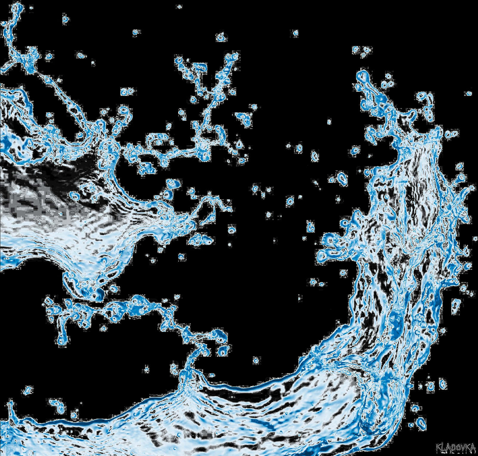 Abstract Water Splash Art PNG Image