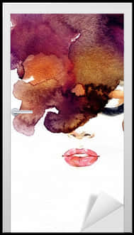 Abstract Watercolor Lips Artwork PNG Image