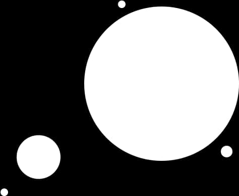 Abstract White Circleson Black Background PNG Image