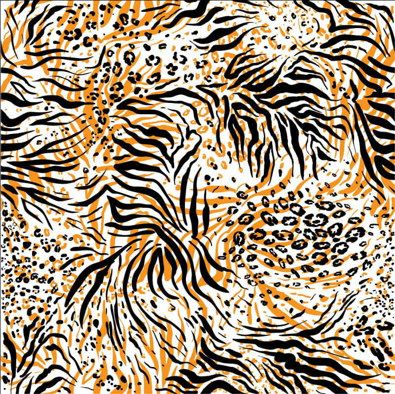 Abstract Wildlife Fusion Pattern PNG Image