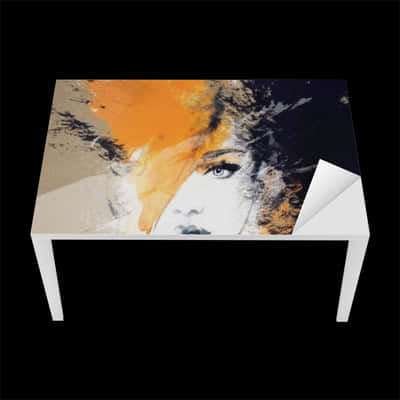 Abstract Woman Art Table Design PNG Image