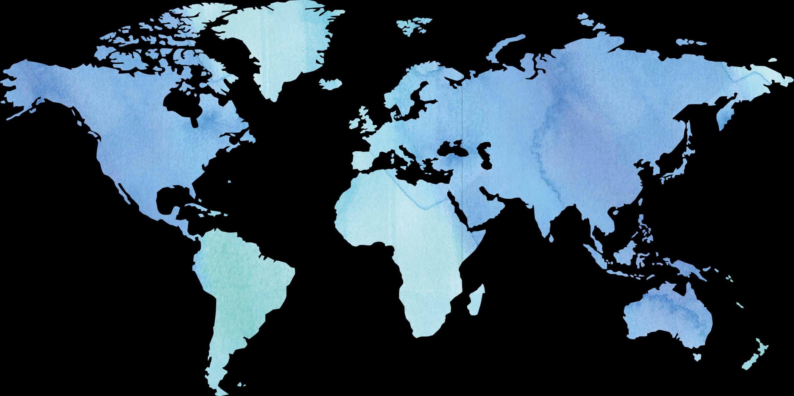 Abstract World Map Blue Tones PNG Image