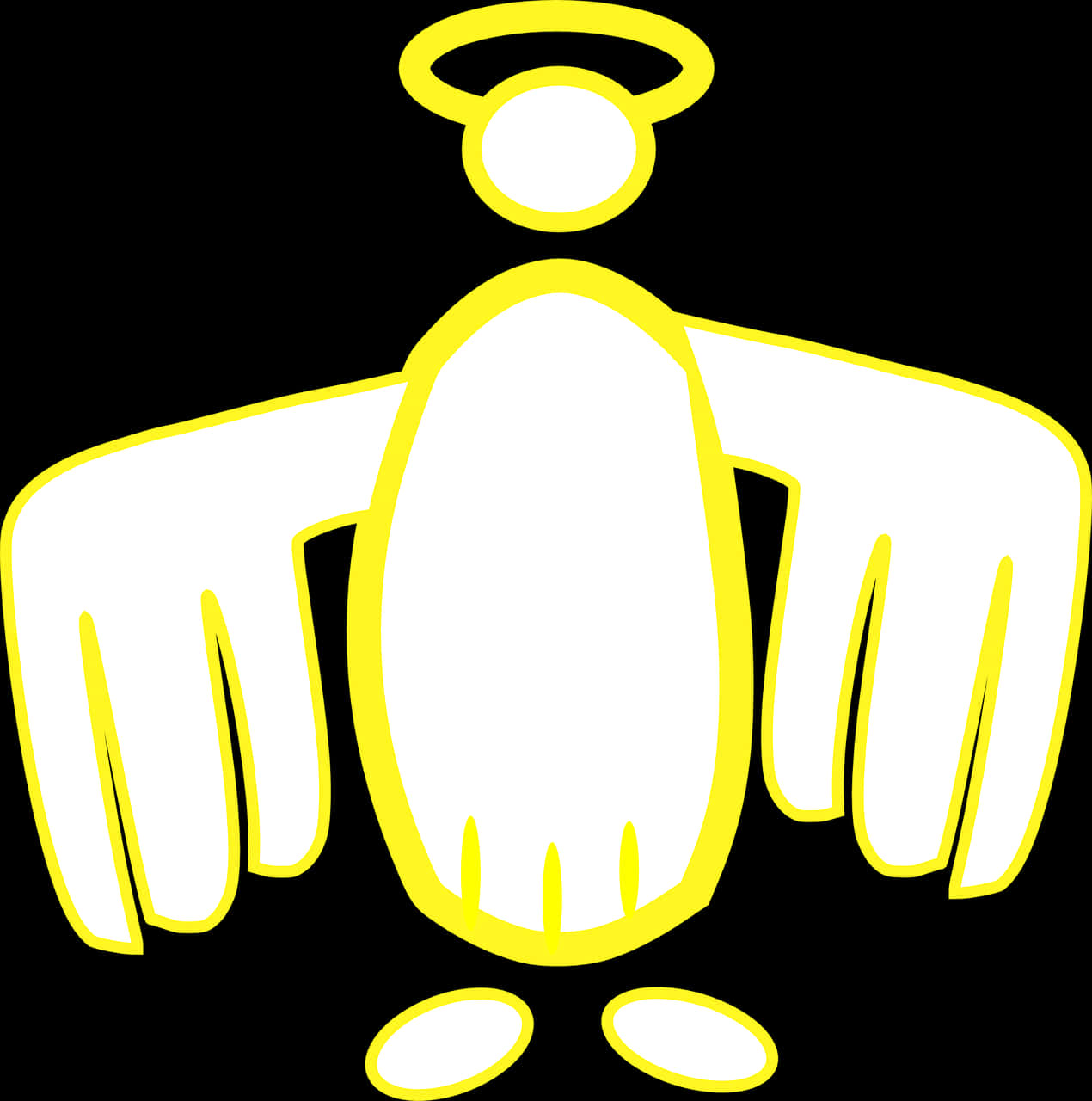 Abstract Yellow Angel Vector PNG Image