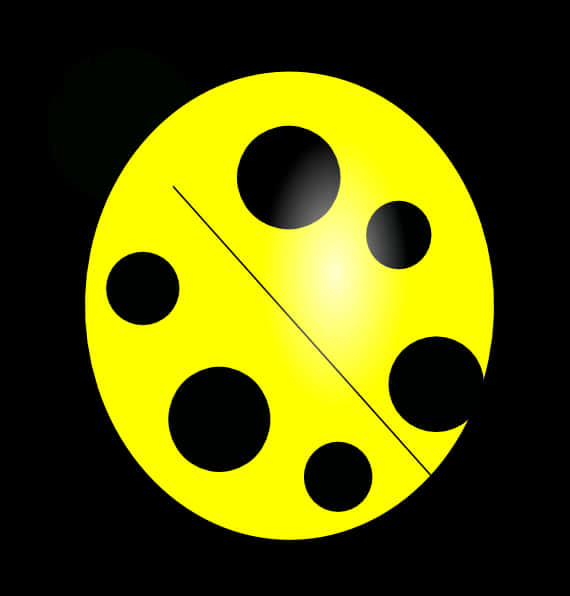 Abstract Yellow Black Ladybug Design PNG Image