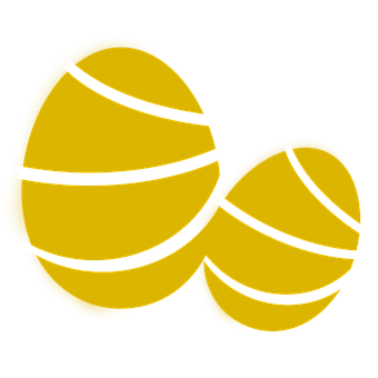 Abstract Yellow Easter Eggs Black Background PNG Image