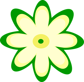 Abstract Yellow Green Flower Illustration PNG Image