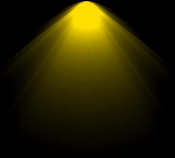 Abstract Yellow Light Beam Shining Darkness PNG Image