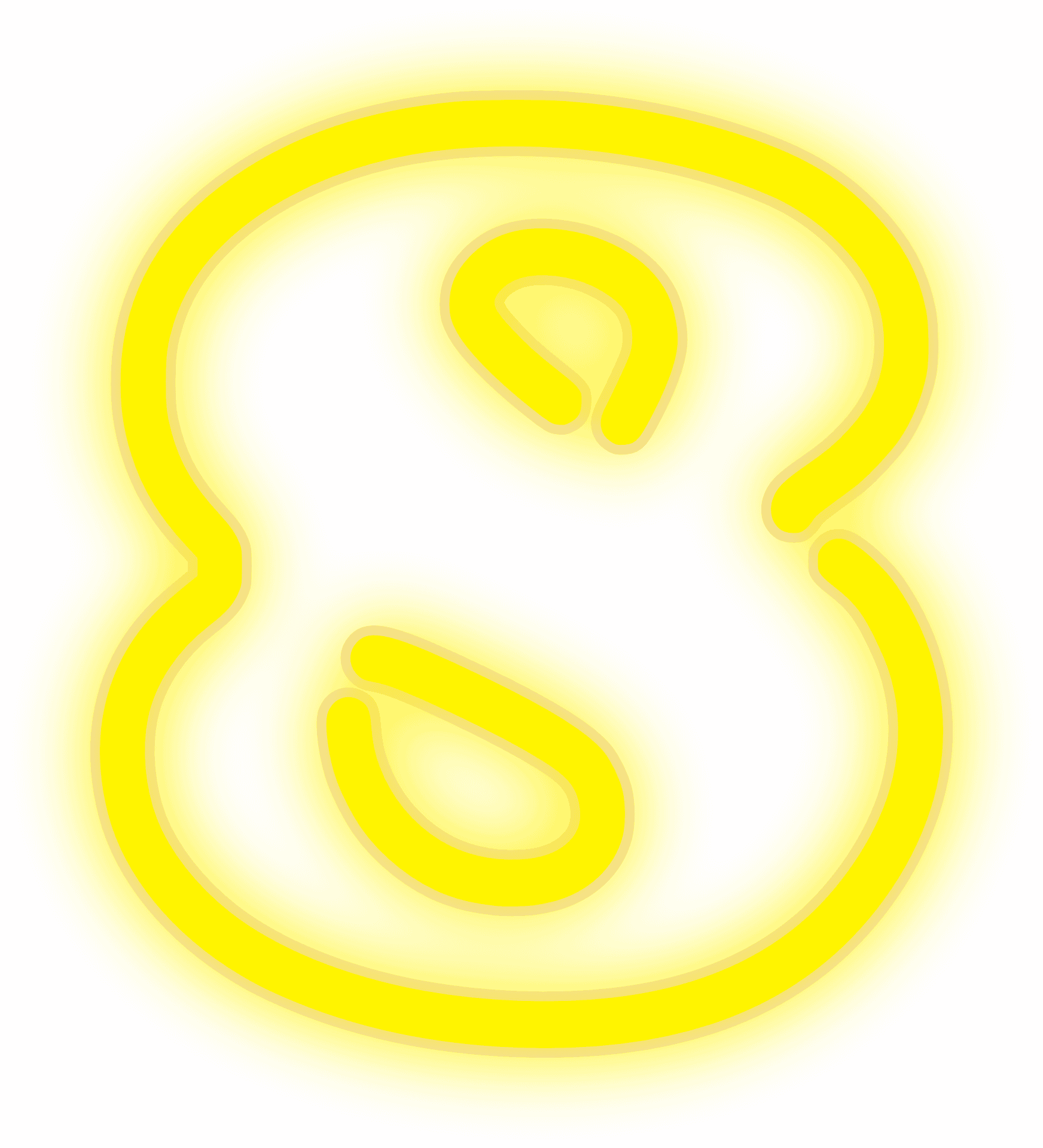 Abstract Yellow Number Eight PNG Image