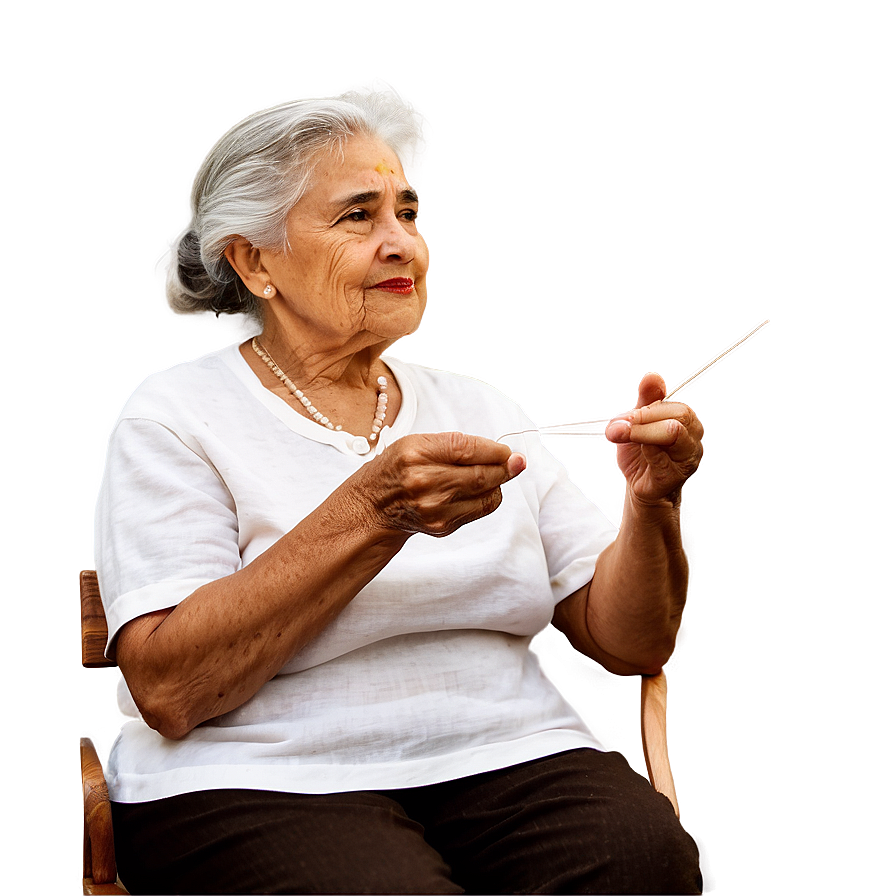 Abuela Knitting Clipart Png 06292024 PNG Image