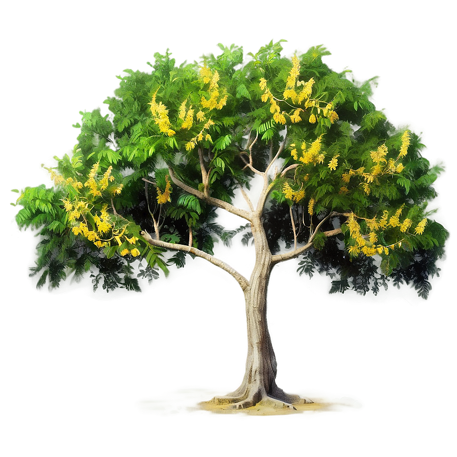 Acacia Tree Traditional Art Png Iyt PNG Image