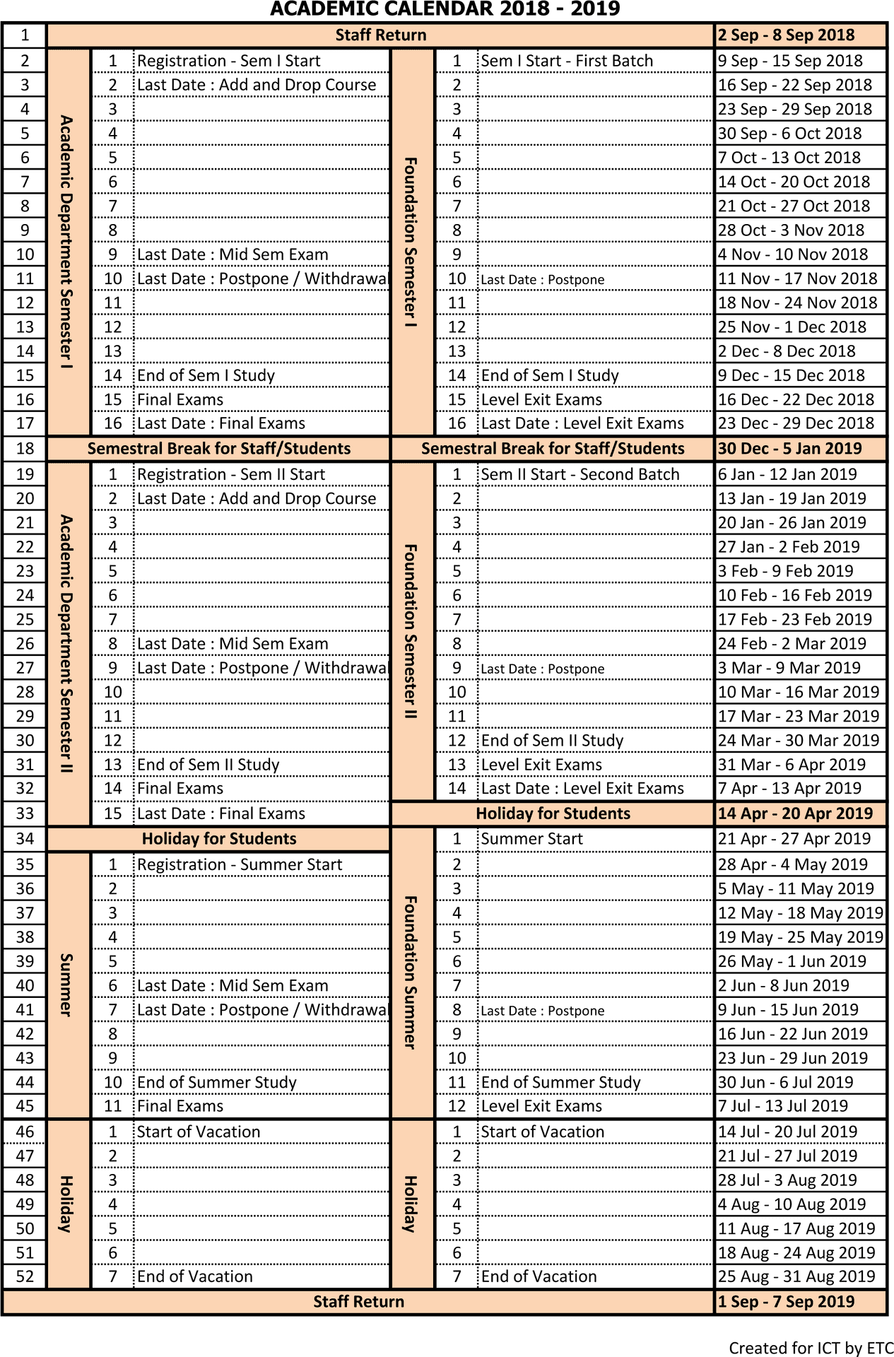 Academic Calendar20182019 Oman Institution PNG Image