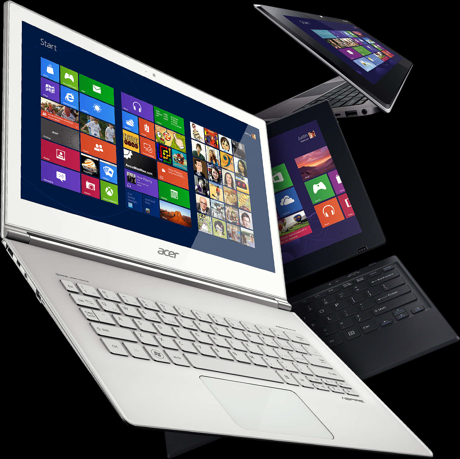 Acer Convertible Laptop Multiple Views PNG Image