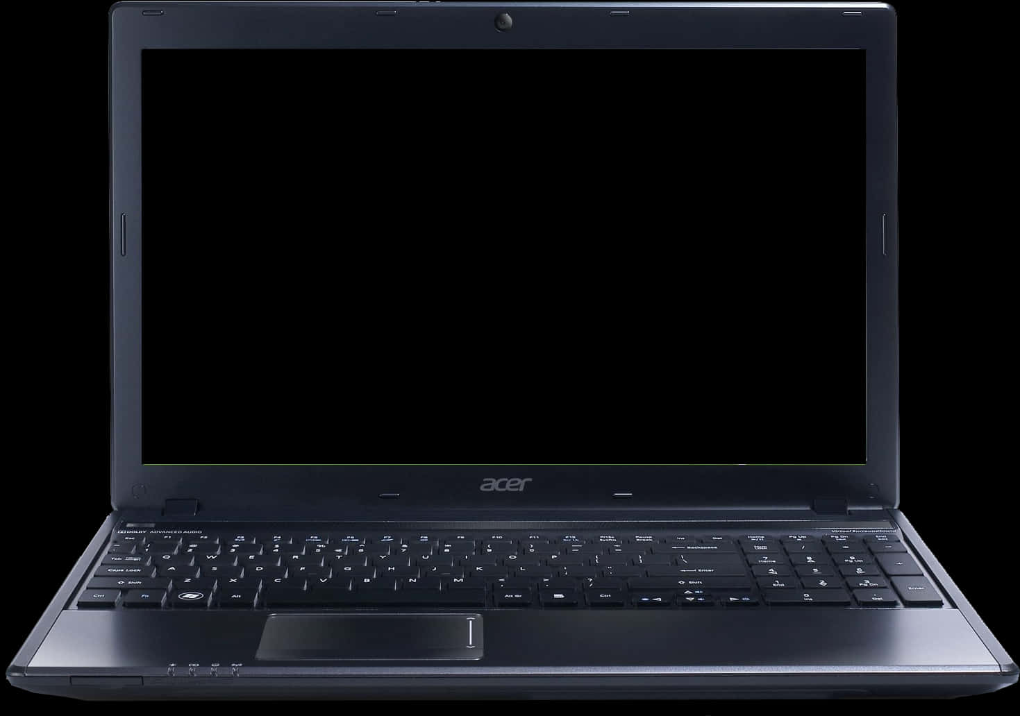 Acer Laptop Front View Black Background PNG Image