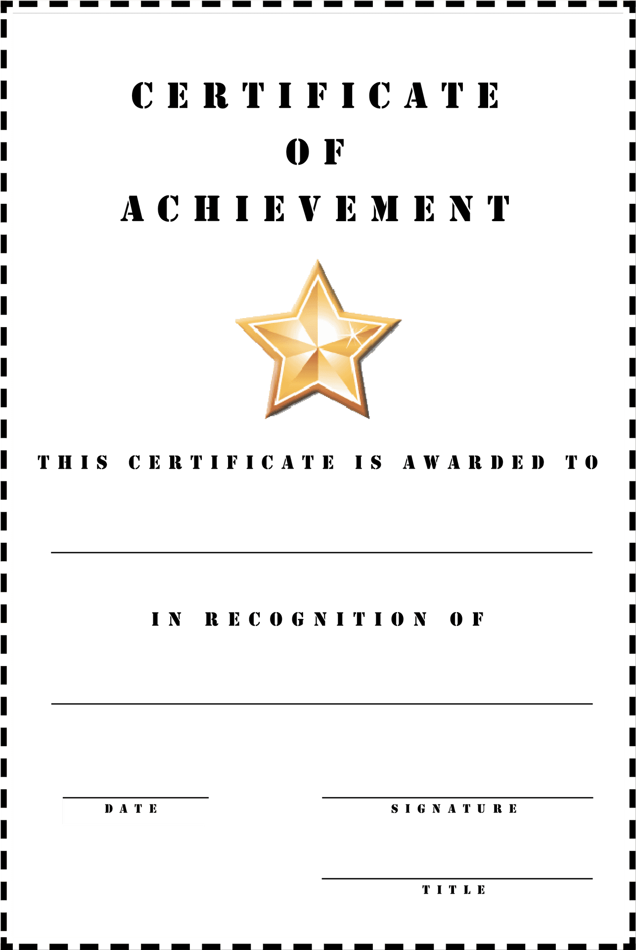 Achievement Certificate Template PNG Image