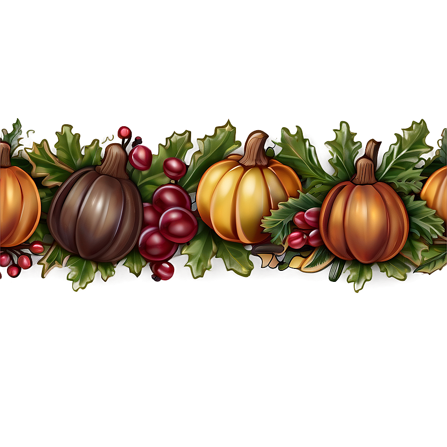 Acorn And Oak Thanksgiving Border Png 21 PNG Image