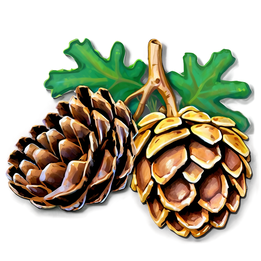 Acorn And Pinecone Png Mul2 PNG Image