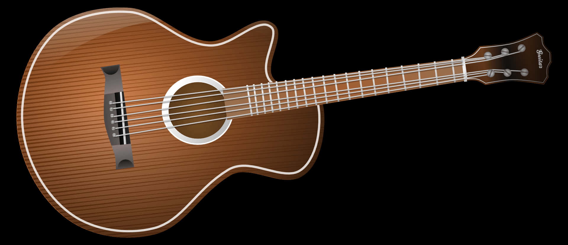 Acoustic Electric Guitar Isolated PNG Image