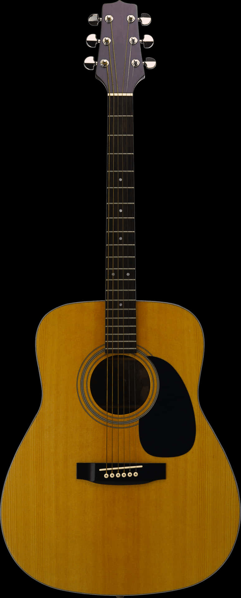 Acoustic Guitar Black Background PNG Image