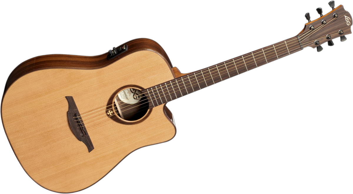 Acoustic Guitar Black Background PNG Image