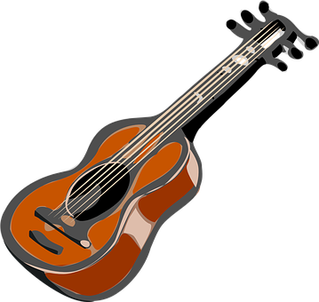 Acoustic Guitar Illustration PNG Image