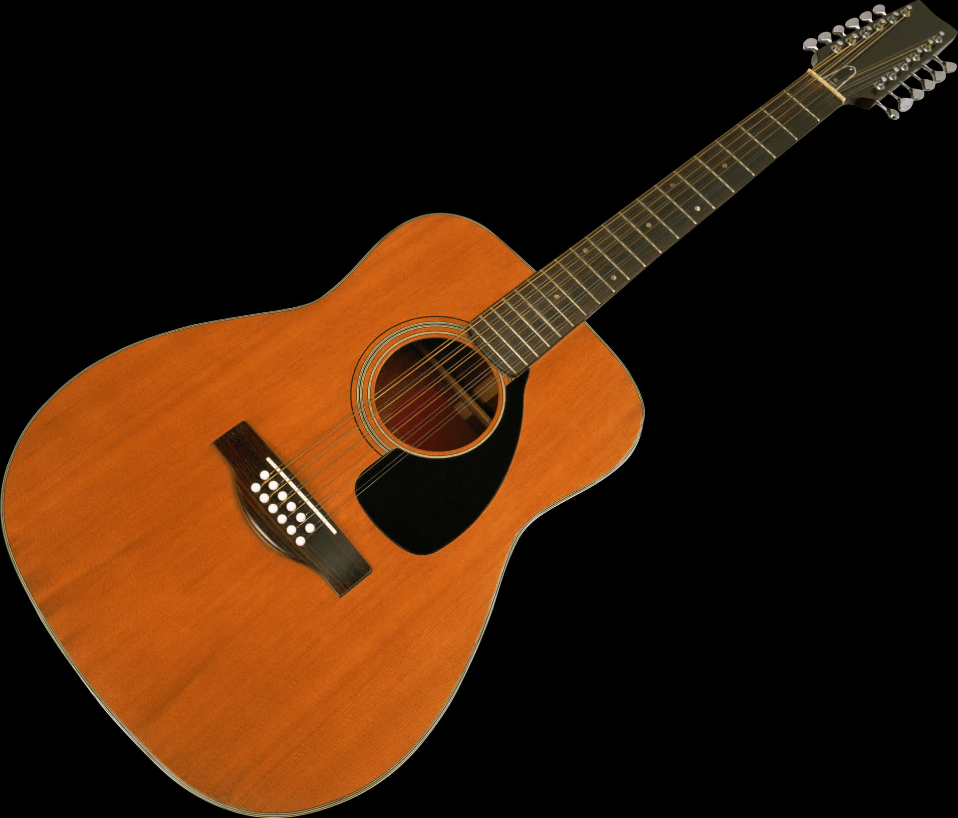 Acoustic Guitar Isolatedon Black PNG Image