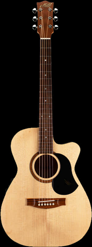 Acoustic Guitar Natural Finish PNG Image