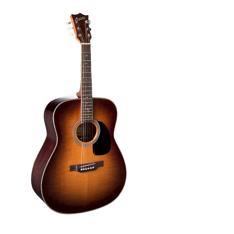 Acoustic Guitar With Sunburst Finish Png 06122024 PNG Image