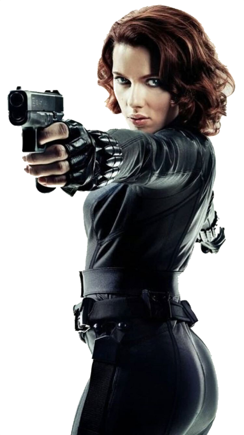 Action_ Heroine_ Posing_with_ Gun PNG Image